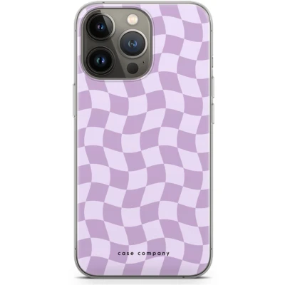 Afbeelding van Case Company® hoesje geschikt voor iPhone 13 Pro Grid Paars Soft Cover Telefoonhoesje Bescherming aan alle Kanten en Schermrand