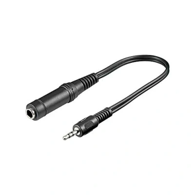 Image de CABLE ADAPTATEUR JACK 6.35mm² ST FEMELLE vers 3.5mm² MALE STEREO 0.20m