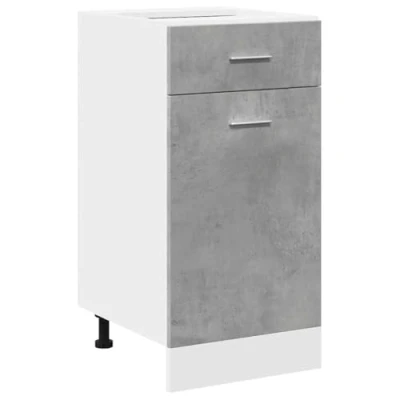 Afbeelding van Onderkast met lade 40x46x81,5 cm bewerkt hout betongrijs