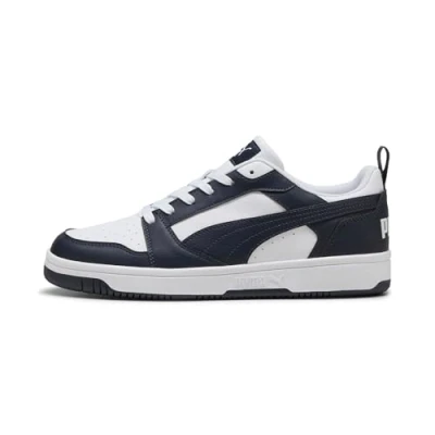 Afbeelding van Puma Rebound V6 Low Sneakers, uniseks, wit/marineblauw