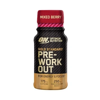 Afbeelding van Optimum Nutrition Gold Standard Pre Workout Shots Mixed Berries Ready to Drink 12 x 60ml