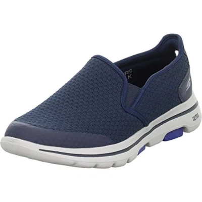 Afbeelding van Skechers Go Walk 5 Apprize herenschoenen blauw (navy textiel/synthetisch/white Trim Nvy) 49 EU