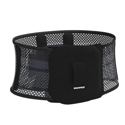 Afbeelding van Bodyprox Verstelbare rugbrace met superieure lendenbescherming, ademend weefsel en kompres, perfect voor sport dagelijks gebruik, uniseks (M)