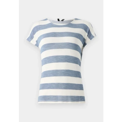 Afbeelding van Vero Moda Vmwide Stripe Tshirt print, Dames, Maat: Large, China blue