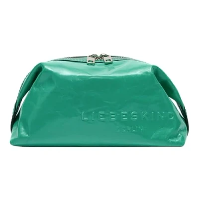 Afbeelding van LIEBESKIND BERLIN Leren Utensil zak Elvira Paper Touch Crinkle Pouchette Beauty Jade Groene