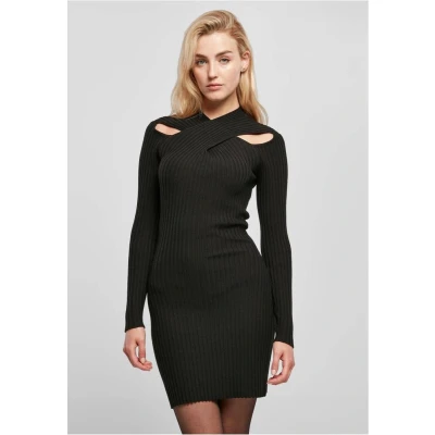 Afbeelding van Urban Classics Crossed Etuijurk, Dames, Maat: Large, Black