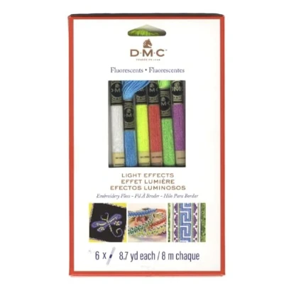 Afbeelding van DMC Light Effects 6 verpakkingen fluorescerende draden 8 m