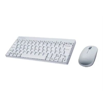 Image de Perixx PERIDUO 712 Ensemble clavier et souris sans fil 2.4 GHz QWERTZ Allemand blanc