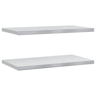 Afbeelding van Wandschappen 2 st 75x40x3 cm roestvrijstaal zilverkleurig