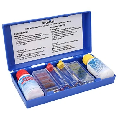 Afbeelding van Hakeeta 2 wegs zwembad waterkwaliteit t test kit standaard dual voor chloor en pH met draagtas zwembad, drinkwater spa