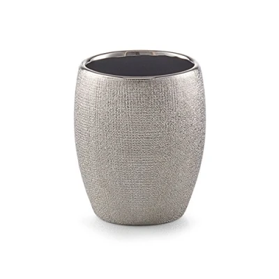 Afbeelding van Zeller tandenborstelhouder keramiek zilver glitter D8 x H10 cm