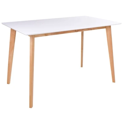 Afbeelding van Vojens Dining table in white and natural 120x70xh75 cm