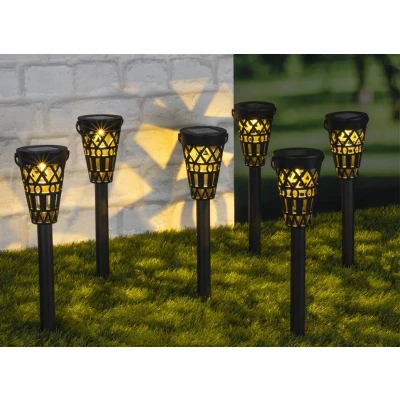 Afbeelding van HI Solar Led Tuinlampen Set van 6 Zwart