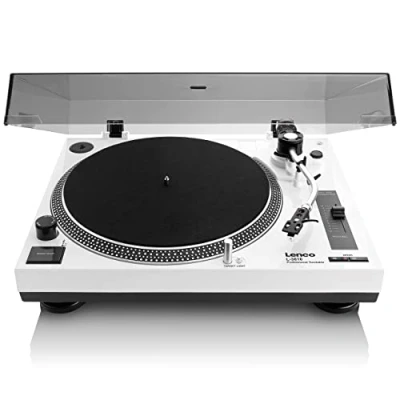 Image de Platine vinyle à entraînement direct avec encodage USB/PC Lenco L 3810WH Blanc