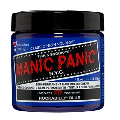 Afbeelding van Manic Panic Rockabilly Blue Classic Crème Veganistisch Proefdierenvrij Blauwe Semi permanente haarverf 118 ml