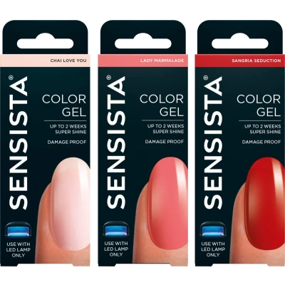 Afbeelding van Sensista Rouge Romance Set Color Gel Gellak Voordeelset Roze Rood nagellak voor LED lamp 3 stuks