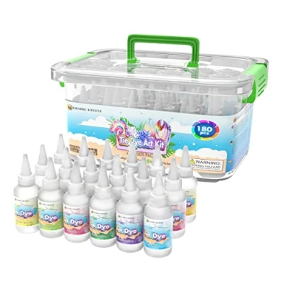 Afbeelding van Desire Deluxe Tie Dye Kit Set van 18 kleuren Ink Kits voor het verven stof, kleding Creative Art Craft Games Activity kinderen en volwassenen (180 st.)