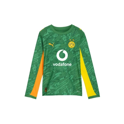 Afbeelding van PUMA Borussia Dortmund 25/26 Goalkeeper Long Sleeve Jersey Youth, Groen/Oranje, Maat 7 8Y