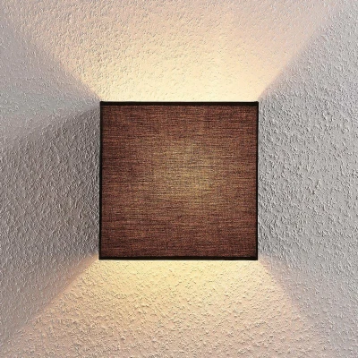 Afbeelding van Lindby Wandlamp 1licht Stof, metaal H: 25 cm E27 zwart, chroom