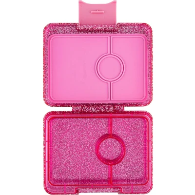 Afbeelding van Yumbox Snack lekvrije Bento box lunchbox 3 vakken Sparkle Roze Glitter / clear tray