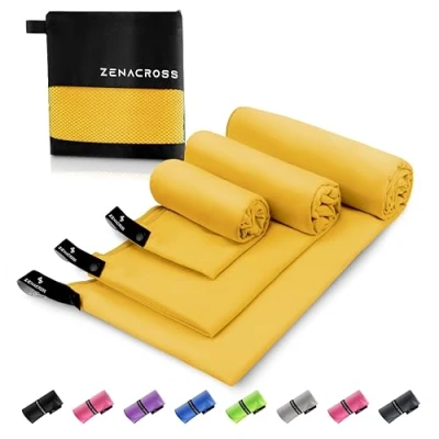 Afbeelding van Zenacross Microvezelhanddoek met draagtas, compact, sneldrogend en absorberend
