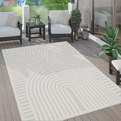 Afbeelding van Paco Home Vloerkleed Tapijt Voor Binnen En Buiten Terras Keuken Scandinavisch Eenkleurig 80x150 cm