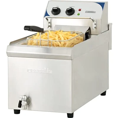 Afbeelding van Casselin CFEV10TB, Frituurpan, 10 l, 60 C, 200 Enkel, Zwart, Blauw, Roestvrijstaal
