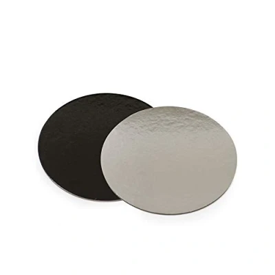 Afbeelding van Cake board zwart/zilver 32cmx2mm Decora