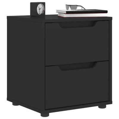 Image de vidaXL Table de chevet VISNES noir 45x40x50 cm bois d&#039;ingénierie4108281