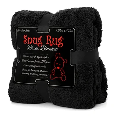 Afbeelding van Snug Rug Sherpa Fleece deken Plaid Woondeken Plaids Dekens Zwart dekentjes bank