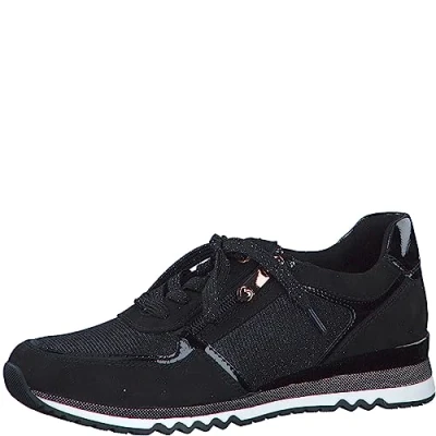 Afbeelding van Marco Tozzi Sneakers laag, Dames, Maat: 37, Black/copper Kunststof/ textiel