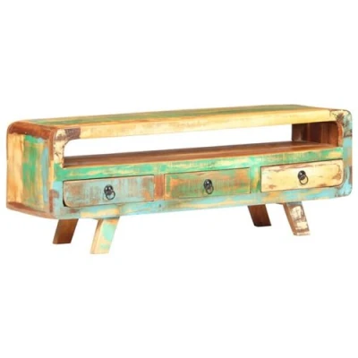 Afbeelding van Tv meubel 117x30x41 cm massief gerecycled hout