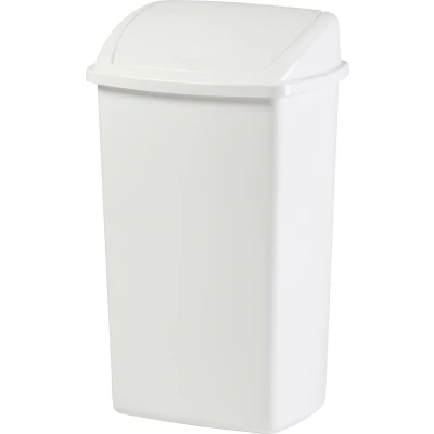 Afbeelding van Afvalbak 50ltr met swingdeksel wit 12st