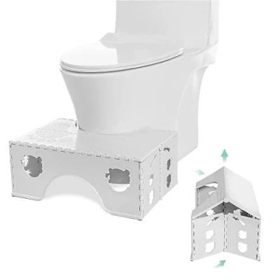 Afbeelding van Opvouwbare toiletkruk fysiologische badkamerkruk voor volwassenen en kinderen badkamer toilet