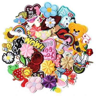 Afbeelding van AXEN 60 stuks schattige geborduurde patches om op te strijken en naaien voor jassen, hoeden, rugzakken, jeans, willekeurige selectie