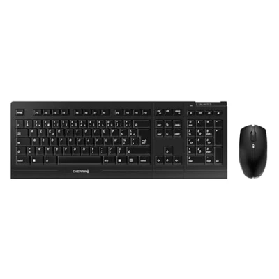 Afbeelding van CHERRY B.UNLIMITED 3.0, draadloos toetsenbord en muisset, Franse lay out, AZERTY toetsenbord, oplaadbare batterijen, slijtvaste toetsmarkering, blauwe engel, zwart
