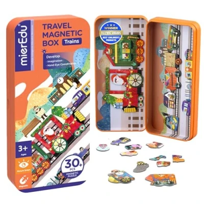 Afbeelding van mierEdu Magnetische speelbox voor kinderen, bevordert motoriek en fantasie, ideaal thuis op reis, magnetisch speelgoed kinderen vanaf 3 jaar