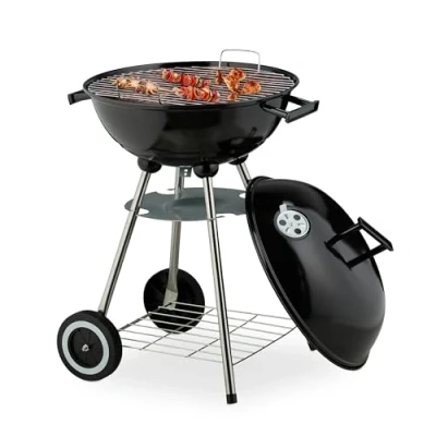 Afbeelding van kogelbarbecue Ø 41 cm met wielen opvangschaal voor as