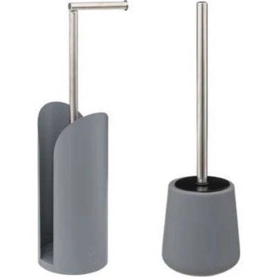 Afbeelding van 5Five Cocoon Flexibele toilethouder + toiletborstel Grijs