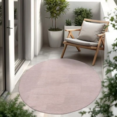 Afbeelding van Paco Home In &amp; Outdoor Balkon Terras Keukenvloerkleed Eenkleurig Gemêleerd Patroon 80 cm Rund