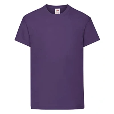 Afbeelding van Fruit of the Loom Kids Iconic T shirt, Paars.