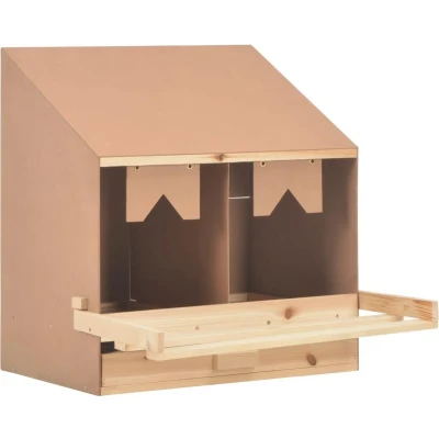 Afbeelding van Kippenlegkast 2 compartimenten 63x40x65 cm massief grenenhout