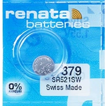 Afbeelding van Renata SR521SW 379 Silver 1,55 V Made in Switzerland (elektronische batterijen/horlogebatterijen)
