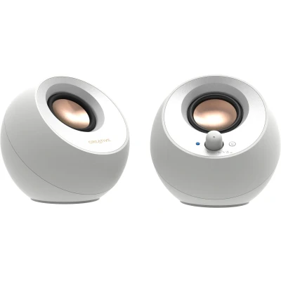Afbeelding van Creative Pebble V3 Luidspreker voor PC en laptops (Wit) Bluetooth 5.3, AUX, USB C met meegeleverde naar A converter