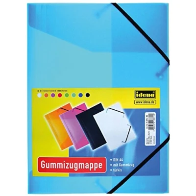 Afbeelding van Idena 213374 verzamelmap met elastiek voor DIN A4, van polypropyleen, doorschijnend turquoise, 1 stuk