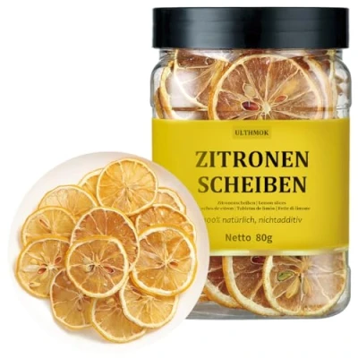 Image de ULTHMOK Tranches de Citron Séchées Haute Qualité, 80g 100% Naturel Sec, Sans Additifs et Sucre
