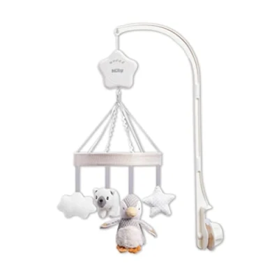 Afbeelding van Nûby Little Penguin Muziekmobiel Mobiel voor babybedje met leuke figuurtjes en zachte kleuren 0+ maanden