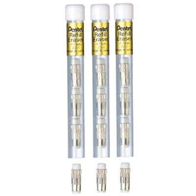Afbeelding van Pentel Set van 3 tubes à 12 gummen voor GraphGear 1000 500 Sharplet PG500 PG300 P200