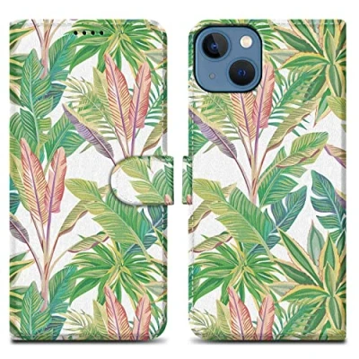 Afbeelding van Cadorabo Hoesje geschikt voor Apple iPhone 14 PLUS Design Groen Regenwoud No. 8 Beschermhoes Case Cover met magnetische sluiting, standaardfunctie en kaartvakje