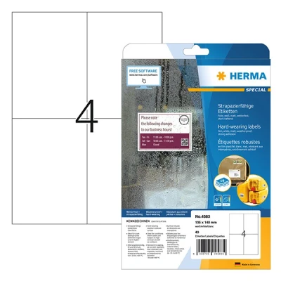 Image de HERMA Etiquette en film SPECIAL, 105 x 148 mm, blanc